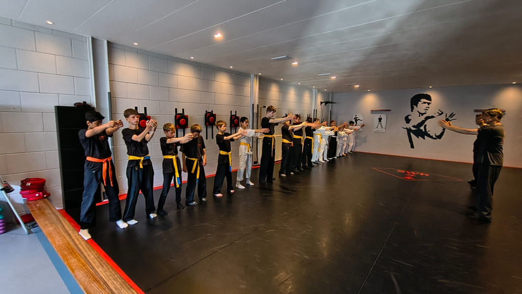 Kids Kung Fu van 9 t/m 13 jaar oefenen samen bij SWK